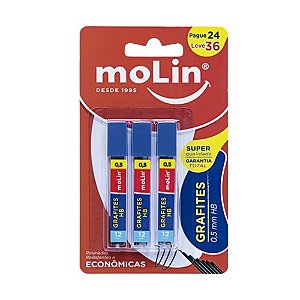 Grafites  0,5mm HB-Blister c/3 (Tubos x/12 Grafites)