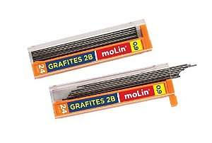 Grafite  0,9mm 2B CX Tubo com 24 Unidades