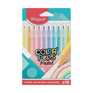 Caneta Hidrocor Maped Color Peps Pastel 10 Cores