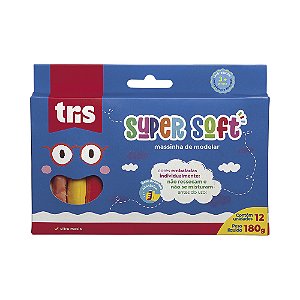 Massa De Modelar Supersoft 180G – Conjunto C/12 Cores – Tris