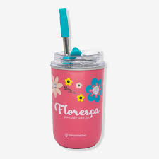Copo Neo Com Canudo Amigas Floral – Zona Criativa