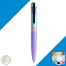 Caneta Esferográfica Cis Candy 4 Cores em 1 - Modelo 2: Laranja, marrom, azul, e rosa