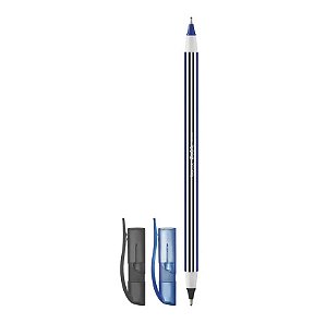 Caneta Esferográfica Bazze Doble Bicolor Preta e Azul