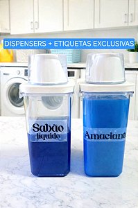Dispenser Lavanderia 1,5L - Amaciante, Sabão em Pó, Sabão Líquido, Tira Manchas