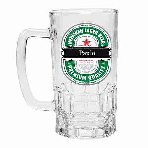 CANECA CHOPP VIDRO PERSONALIZADA 460ML BRANCA 1 UNIDADE