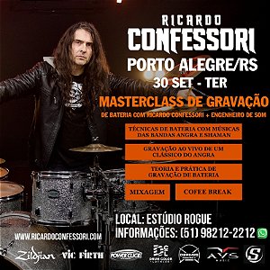 DRUM CAMP REC EXPERIENCE - masterclass gravando uma faixa  em Estúdio com Ricardo Confessori