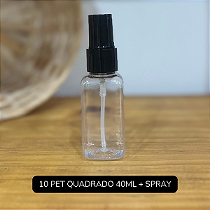 10 UNIDADES FRASCO 40ML C/ SPRAY PRETO