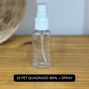10 UNIDADES FRASCO 40ML C/ SPRAY BRANCO