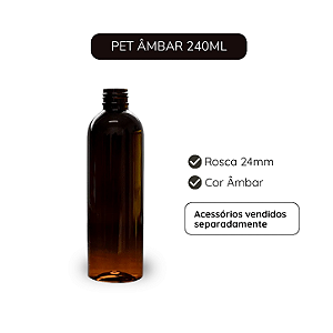 PET AMBAR 240ML CILINDRICO R24MM