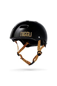 CAPACETE NIGGLI PRETO ONÇA - IRON PRO (FITA PRETA) - TAMANHOS PP, P, M, G e GG (consulte)