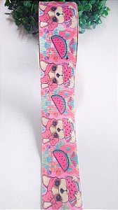 Fita Estampada Alpet 38mm Cachorrinho com Melancia