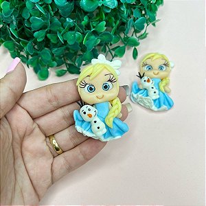Aplique de Biscuit Boneca Princesa Elsa da Frozen - Unidade
