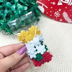 Flor Prensada Cores do Natal - 50 unidades mistas