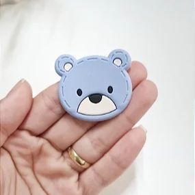 Aplique Emborrachado Urso Azul - Unidade