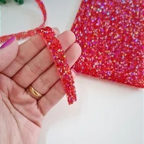 Manta de Strass - Vermelho - 1x40cm