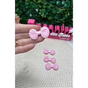 Aplique Lacinho de Crochê Rosa Bebê - Unidade