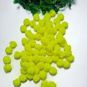 Pompom Malha (Renda) 1,5cm amarelo Neon - 10 Unidades