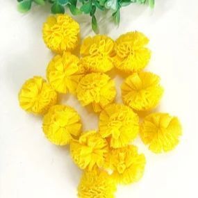 Pompom de Malha (Renda) - 2,5cm - Amarelo Forte - Unidade