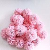 Pompom de Malha (Renda) - 2,5cm - Rosa Bebê  - Unidade