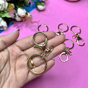Argola de Metal Dourado com Mosquetão - Unidade