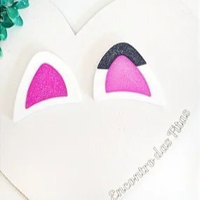Orelha da Gabby Emborrachado com Glitter - Par