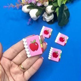 Aplique Emborrachado Escolar Caderno Rosa - Unidade