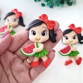 Aplique de Biscuit Boneca com Melancia - Unidade