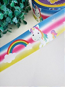 Fita Estampada Alpet 38mm - Unicórnio Colorido