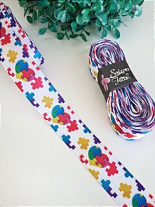 Fita Estampada Sakura 22mm - Autismo Colorido