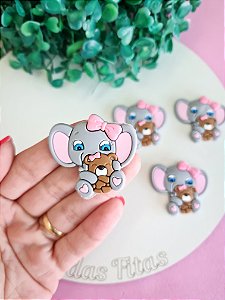 Aplique Emborrachado Elefante com Ursinho