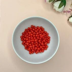 Miçanga Bola Leitosa 6mm 20 gramas - Vermelho