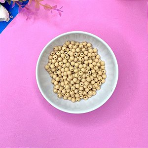 Miçanga Bola Leitosa 6mm 20 gramas - Marrom Claro