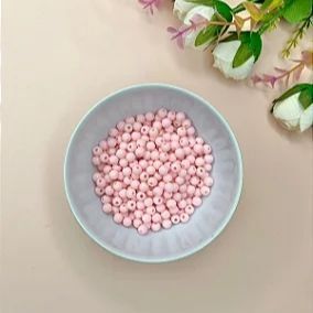Miçanga Bola Leitosa 6mm 20 gramas - Rosa Bebê