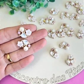 Chaton de Metal com Strass e Pedraria - Unidade