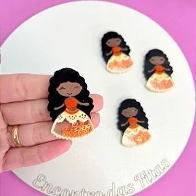 Aplique de Acrílico Princesa Moana 4,5cm - unidade
