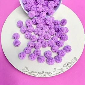 Pompom Malha (Renda) 1,5cm Lilás - 10 unidades