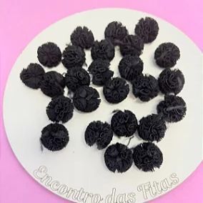 Pompom de Malha (Renda) - 2,5cm - Preto