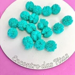 Pompom de Malha (Renda) - 2,5cm - Verde Tifany - Unidade