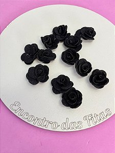 Flor de Poliéster Preto (2,5cm)