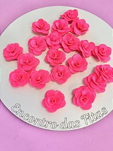 Flor de Poliéster Rosa Neon (2,5cm)