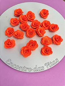 Flor de Poliéster Laranja Neon (2,5cm)