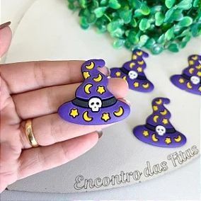 Aplique Emborrachado Halloween Chapéu de Bruxa - Unidade