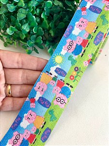 Fita de Gorgorão Estampada Art Fitas 38mm - Peppa e Família