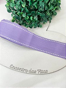 Fita Gorgorão Yama com Pesponto Branco - Lilás 430 38mm