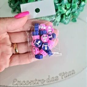 Entremeio de Fimo Stitch e Angel 20 unidades