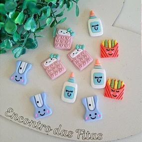 Aplique de Resina Escolar - 5 unidades mistas