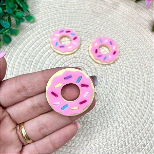 Aplique de Acrílico Donuts Rosa - Unidade
