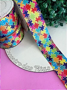 Fita de Gorgorão Sinimbu Estampada 38mm - Autismo