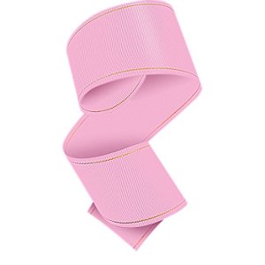 Fita de Gorgorão 38mm Cinderela com a Borda Dourada - Rosa Bebê - Metro