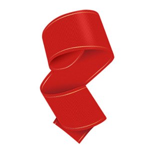 Fita de Gorgorão 38mm Cinderela com a Borda Dourada - Vermelho - Metro